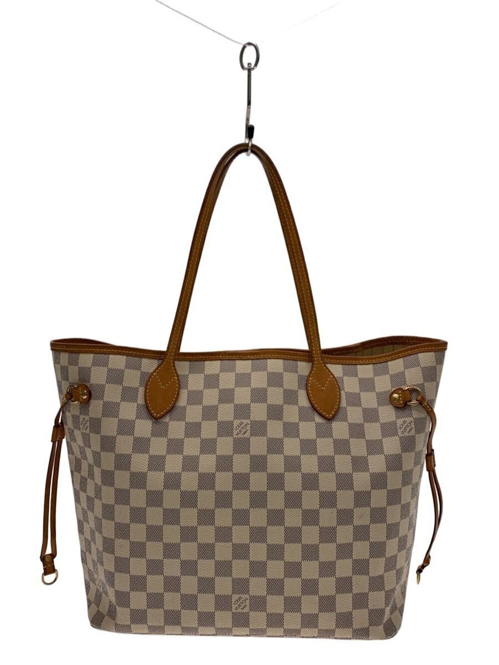 LOUIS VUITTON Neverfull Damier Azur White